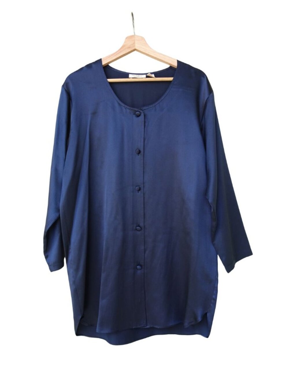 100% Silk Victoria’s Secret Vintage Navy Button Mini Dress